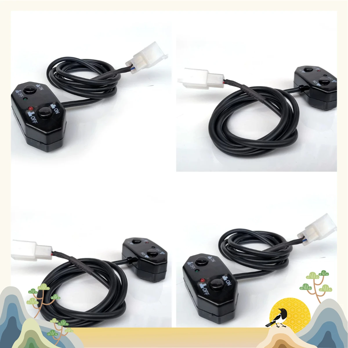 Automobile 2-in-1 Dual Switch Spotlight Harness Switch, Far and Near Light Angel Eye Two-color, Dual-channel Dual Control Switch