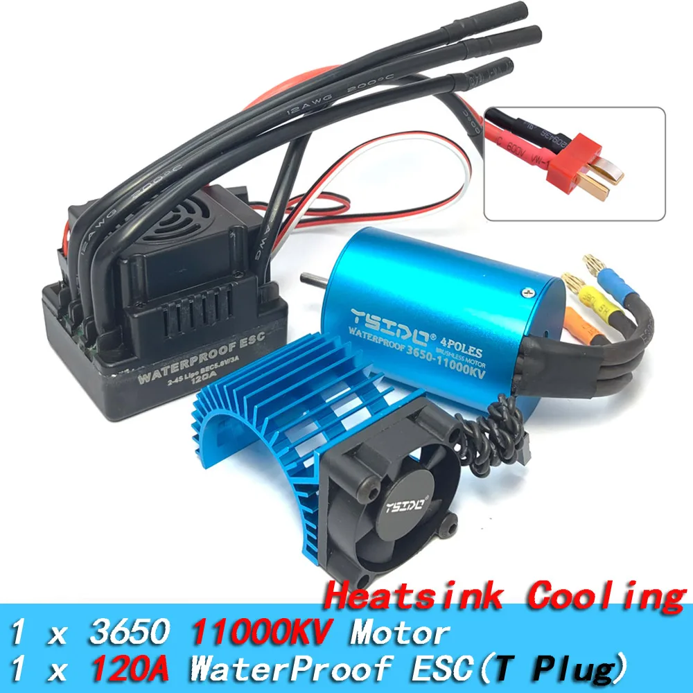 YSIDO 3650 Combo 5400KV 3600KV Bürstenloser Motor 60A/80A/120A ESC für 1/10 Traxxas HSP Tamiya Arrma RedCat RC Monster Truck Auto – Detail 28