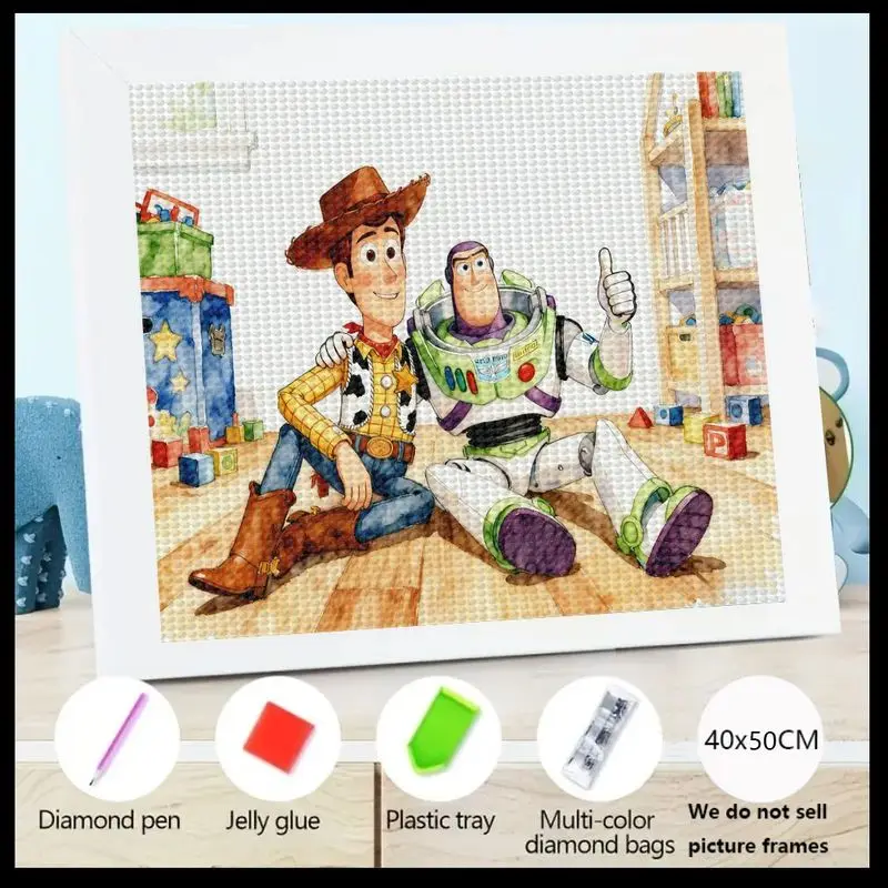 

1 шт., набор для рисования 5D «История игрушек Вуди Базз Лайтер», набор для рисования с кристаллами и бриллиантами «сделай сам», милый персонаж мультяшного фильма