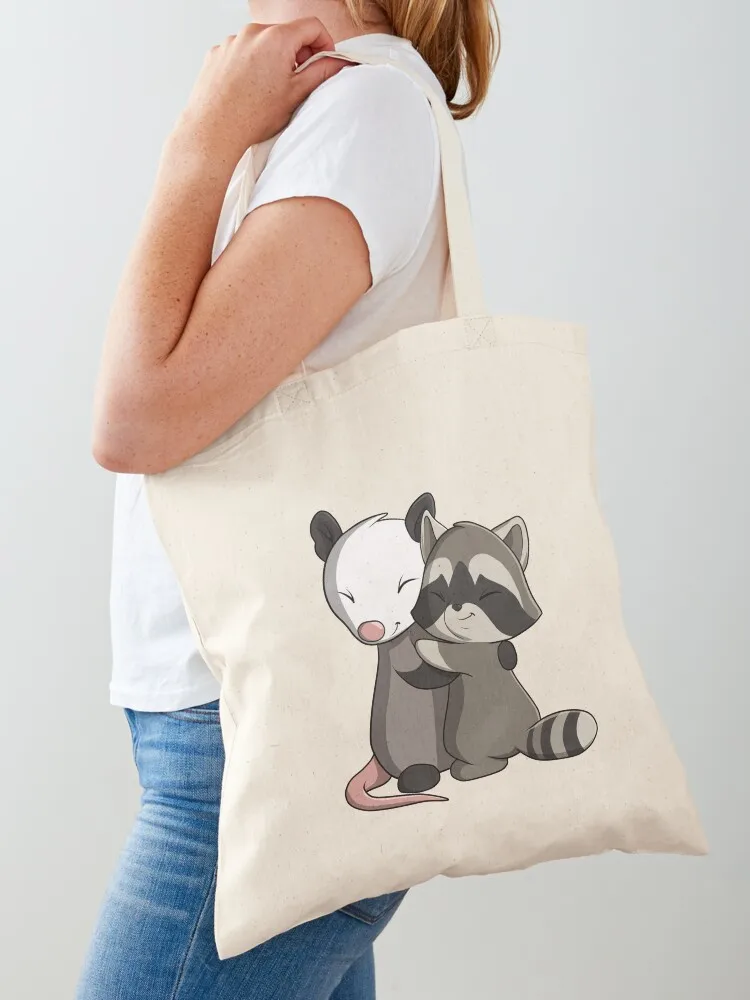 

Opossum and Racoon Hug Tote Bag Reusable bags reusable grocery bags Women's tote bag tote bag woman