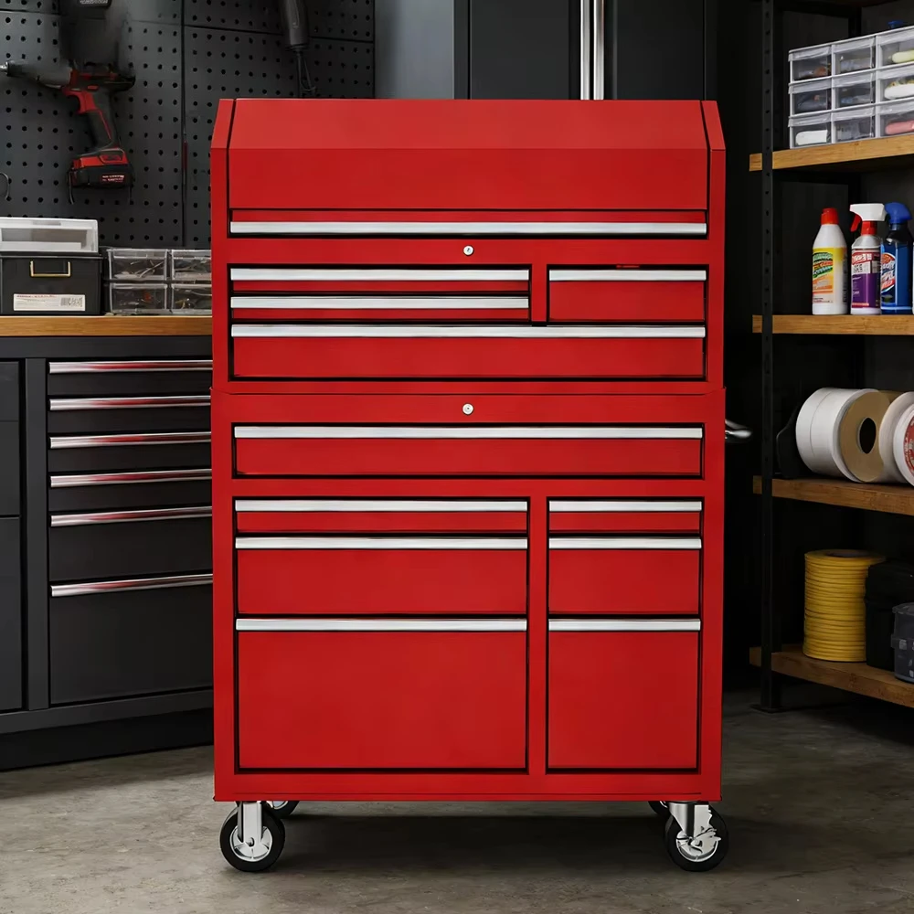 41inch Lockable SS430 Tool Cabinet Durable and Sturdy Multi-functional Tool Storage for Garage Workshop Storage