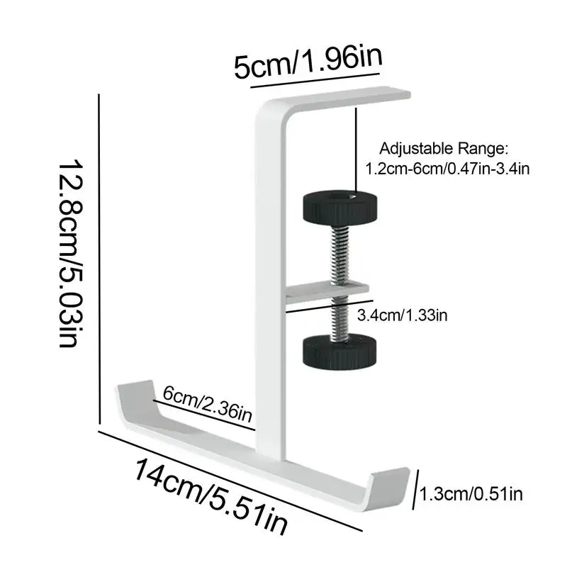 Pc Gaming Headphone Stand Aluminum Dual Headset Hanger Hook Holder Adjustable Rotate Arm Clamp Under Desk Space Save Clip Mount