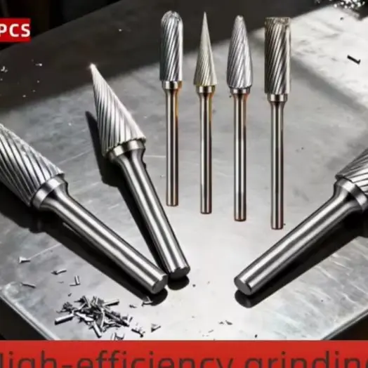 10Pcs Wood Grinding Files, High Hardness Rotary Burrs, Heat Treated Polishing Bits for Electric Grinder Deburring Drilling Trimm