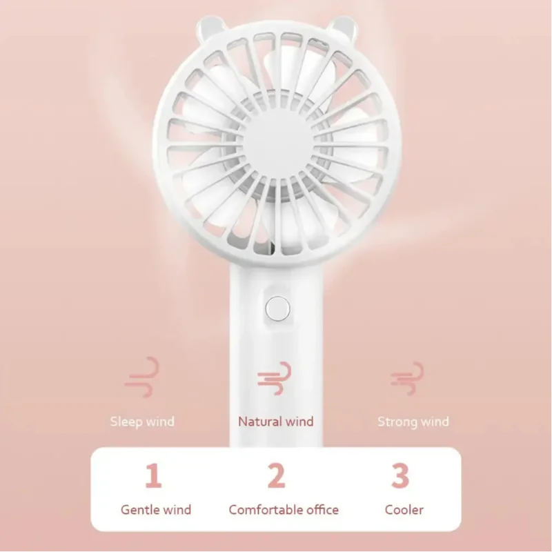 Xiaomi Handheld Fan Portable Mini USB Rechargeable Fan Small Makeup Eyelash Cooler Women Girls Office Travel Air Cooler Cute Fan