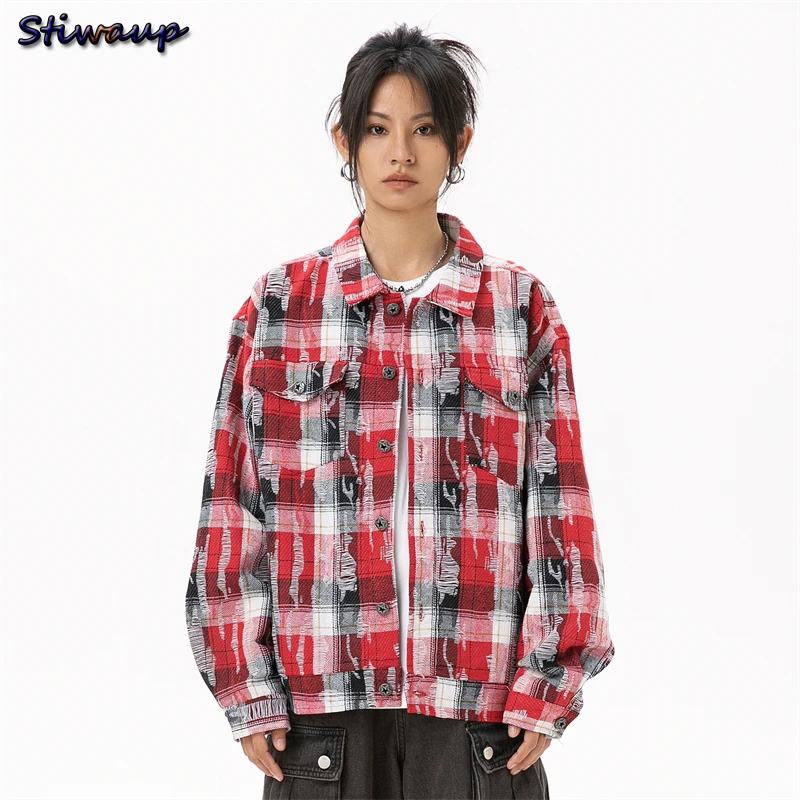 Elegant Woman Coat Red Plaid New in Outerwears Wool Coats and Mixtures Plus Size Women\'s Clothing Youthful Woman Outdoor Clothes