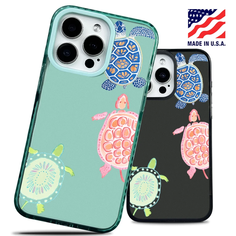 

Colorful Turtle Art Case for iPhone 16 Pro Max 15 Plus 14 13 12 11， Stylish Protective Durable， AntiDrop Shockproof， New Arrival