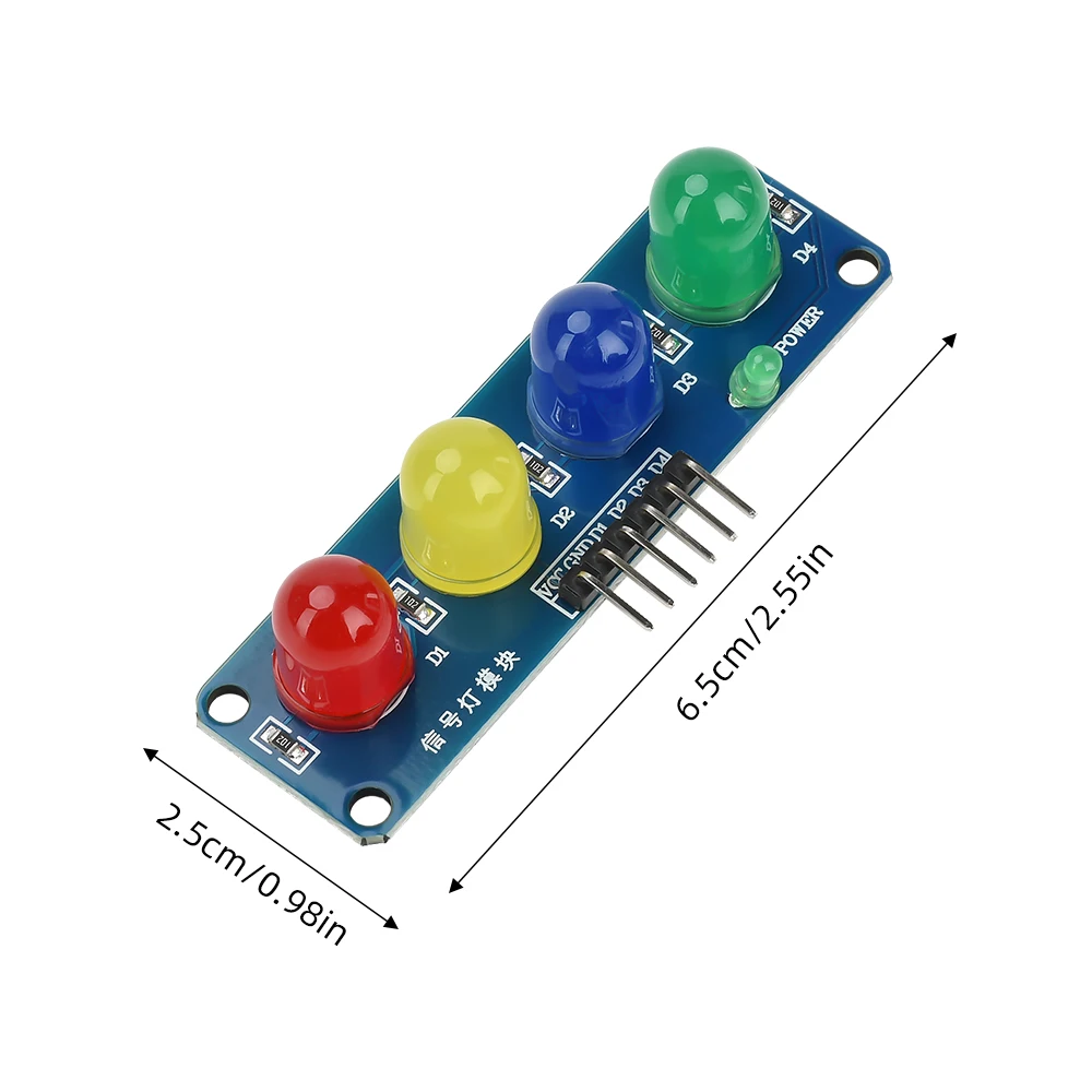 DC3.3~5V Traffic Light LED Display Module Four digit LED Module Red yellow Blue Green 4 Color LEDSignal for Traffic Light System