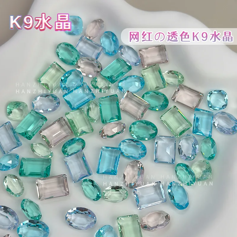 5 個ネイルラインストーンチャーム氷透明ネイルアートジュエリーオリーブグリーンライトシーブルーローズネイルアートジュエリーダイヤモンド