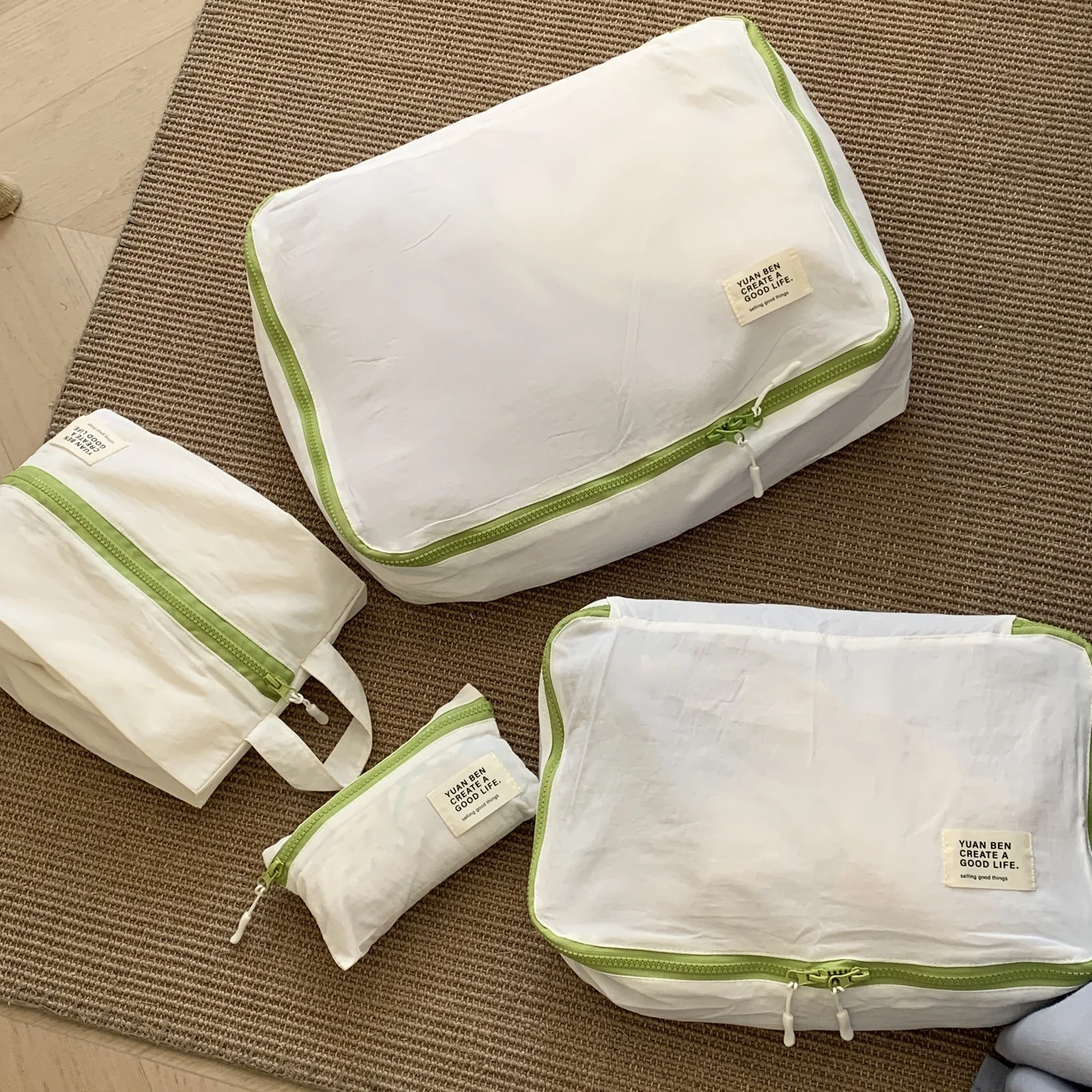 

Travel Organizer Set Nylon Storage Bags for Clothes Underwear oes Classin Bag Six Pieces Set Pure Color Japanese Sle