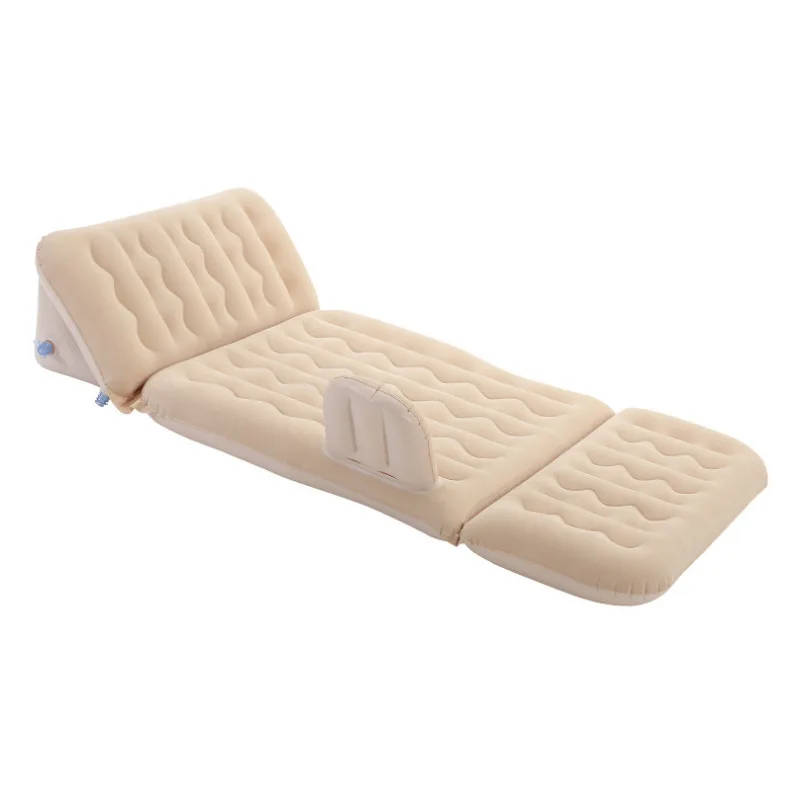 

Inflatable Flocking Sleeping Pad Outdoor Camping Air Sofa Bed Recliner Single Mattress For Indoor Home Use