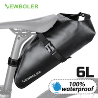NEWBOLER Waterproof Bike Saddle Bag 6L Large Capacity Bicycle Saddle Pannier Bag Cycling Foldable Tail Rear Bag MTB Road Bike