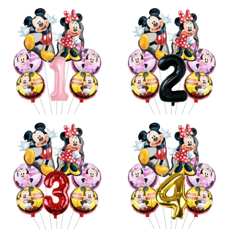 Globos de Helio de Mickey y Minnie Mouse, Decoración para Fiestas de Cumpleaños, Baby Shower, Globos de Látex de Dibujos Animados, Juguetes para Niños