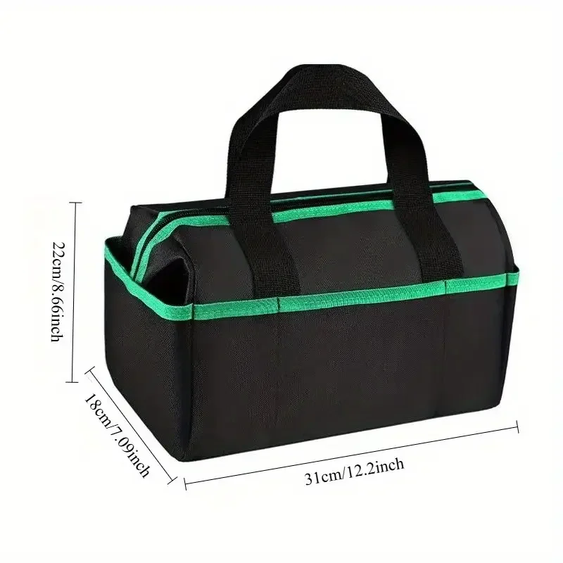 14-Inch Large Toolbox With Multiple Compartments Pockets Adjustable With Shoulder Straps Zipper Closure