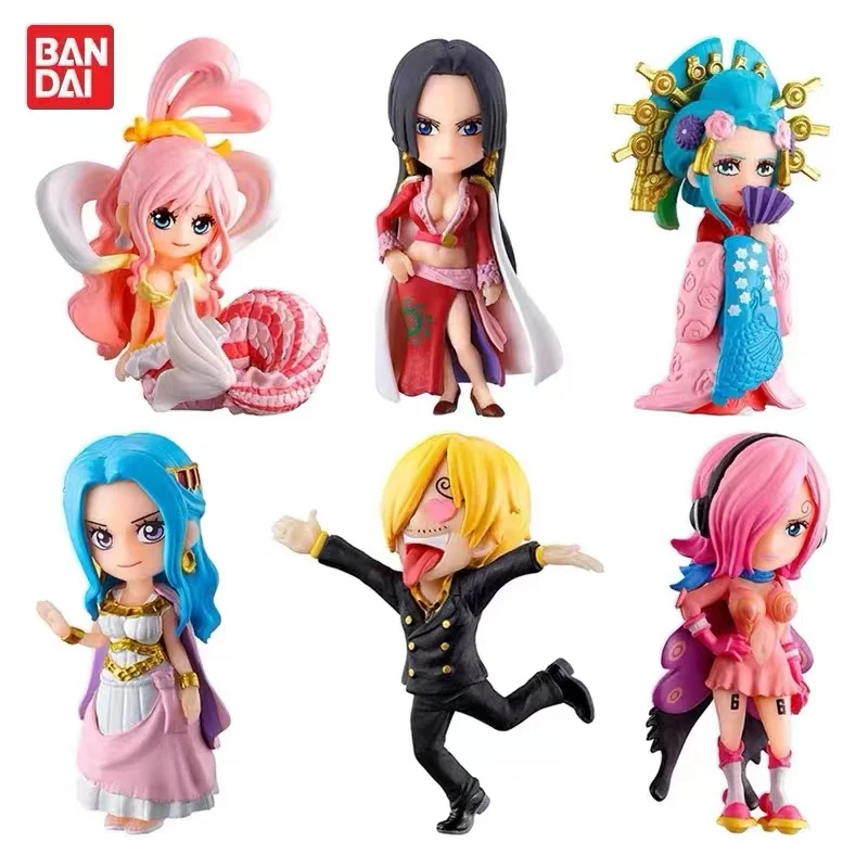 Bandai Genuine Gashapon ONE PIECE NO ME 5 Q Anime 6Pcs Hiyori Kozuki Nefertari Vivi Shirahoshi Action Figure Collect Model Toys