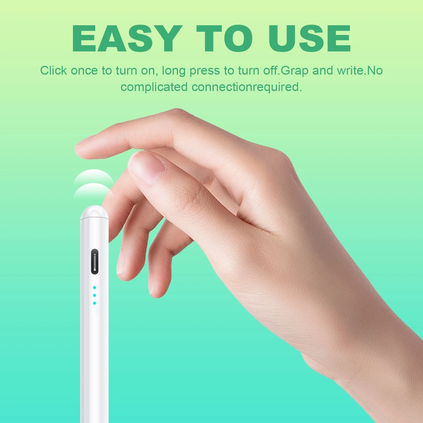 Universal Stylus Pen for iPad iPhone Samsung, 95% Touch Devices, Fast Charging, Long-Lasting Battery, Side Magnetic