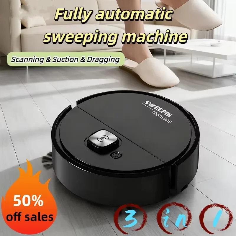 3-in-1 Mini Low Noise Sweeping Robot Intelligent Sweeping Integrated Fully Automatic Cleaning Sweeping Machine Appliance