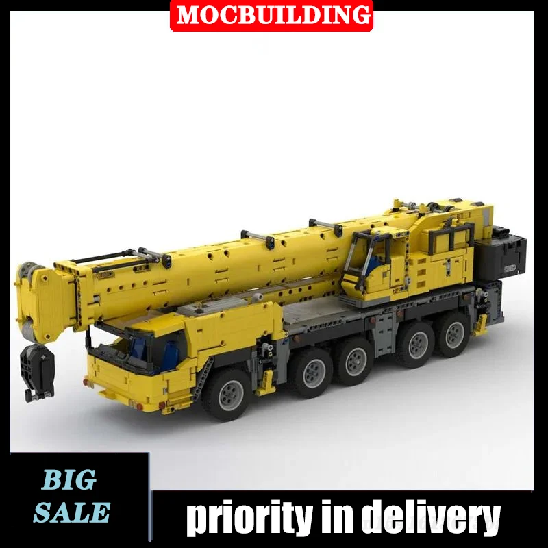 MOC City Technology Mobile Crane Electric Model Building Block Assembly 1:20 Transport Vehicle Boy Toy Gift