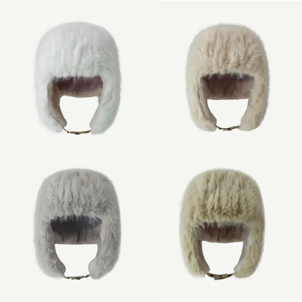 

Модная роскошная шапка из искусственного меха, однотонная теплая шапка из меха енота, ветрозащитная зимняя шапка в стиле ретро, зимняя одежда унисекс