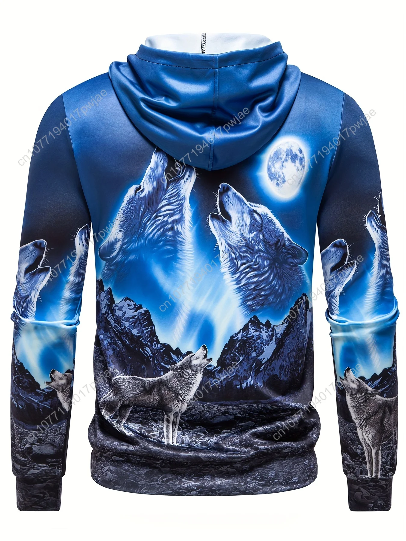 Chaqueta con capucha con estampado animal 3D para hombre, tela de punto de poliéster estilo preppy, sudadera deportiva informal con cremallera de manga larga y ligero Str