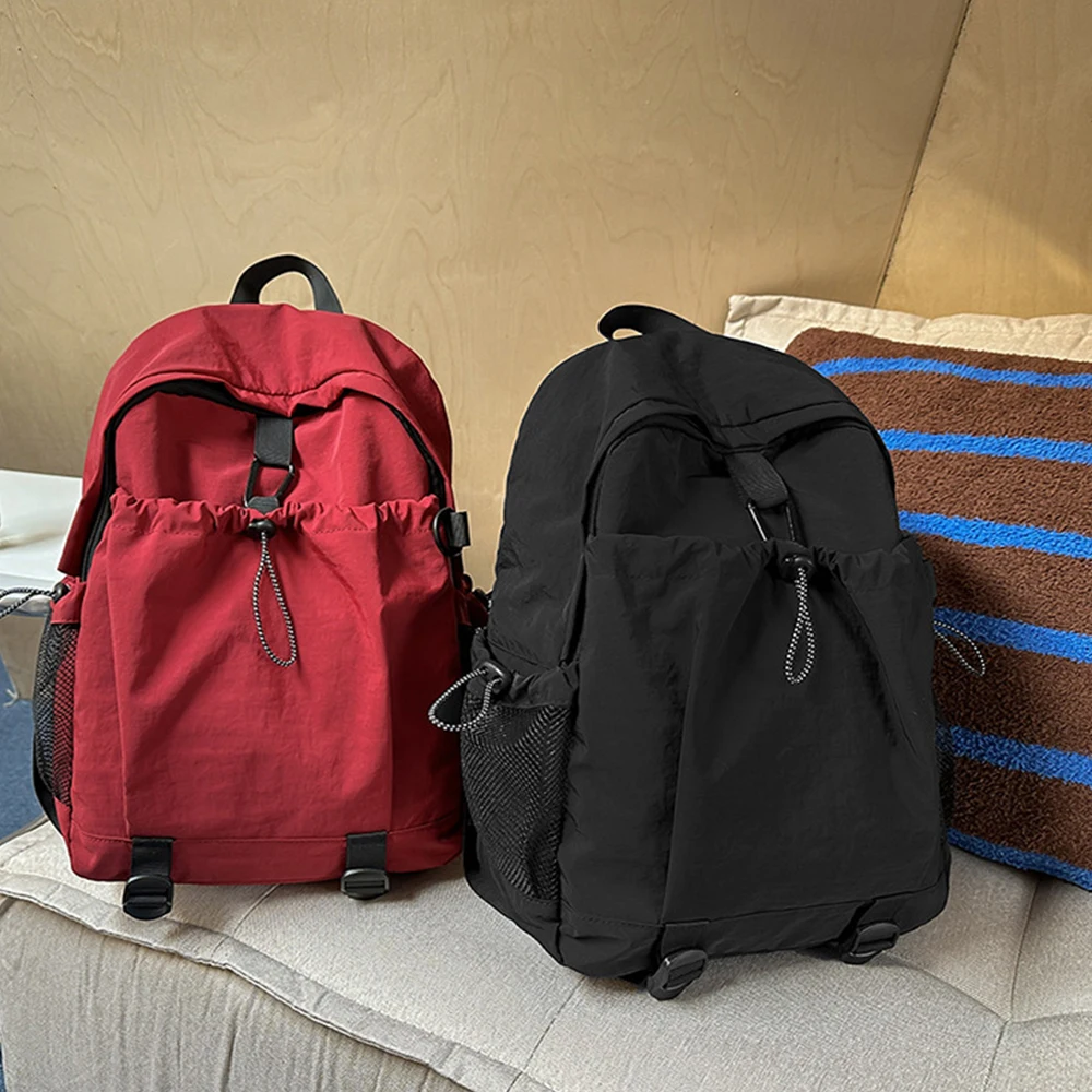 Large Capacity Casual Travel Hiking Backpack Lightweight Black School Backpack Workout Backpack Mochila Drawstring Daypack