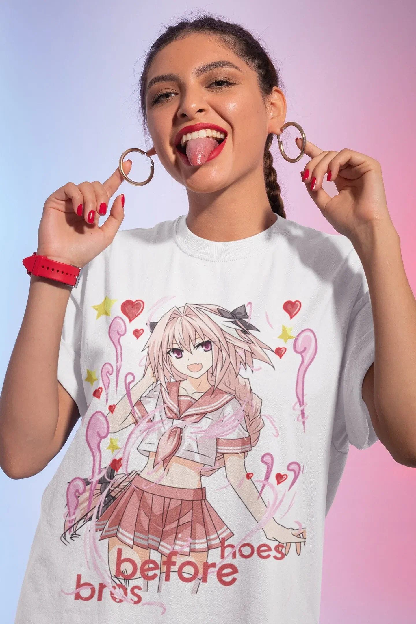 Unisex Fate GO Astolfo Anime T-shirt Femboy Manga Shirt