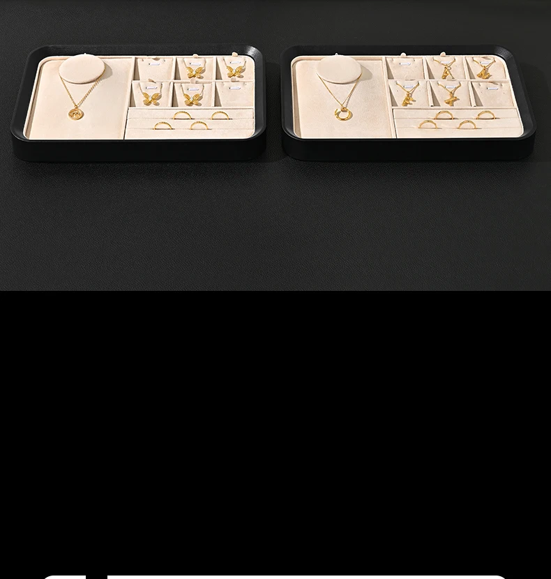 Oirlv Hochwertige Schmuck-Präsentationsplatten Schmuck-Ausstellungsvitrine für Halsketten Ringe Schmuck-Aufbewahrungsorganizer für Geschäfte – Detail 9