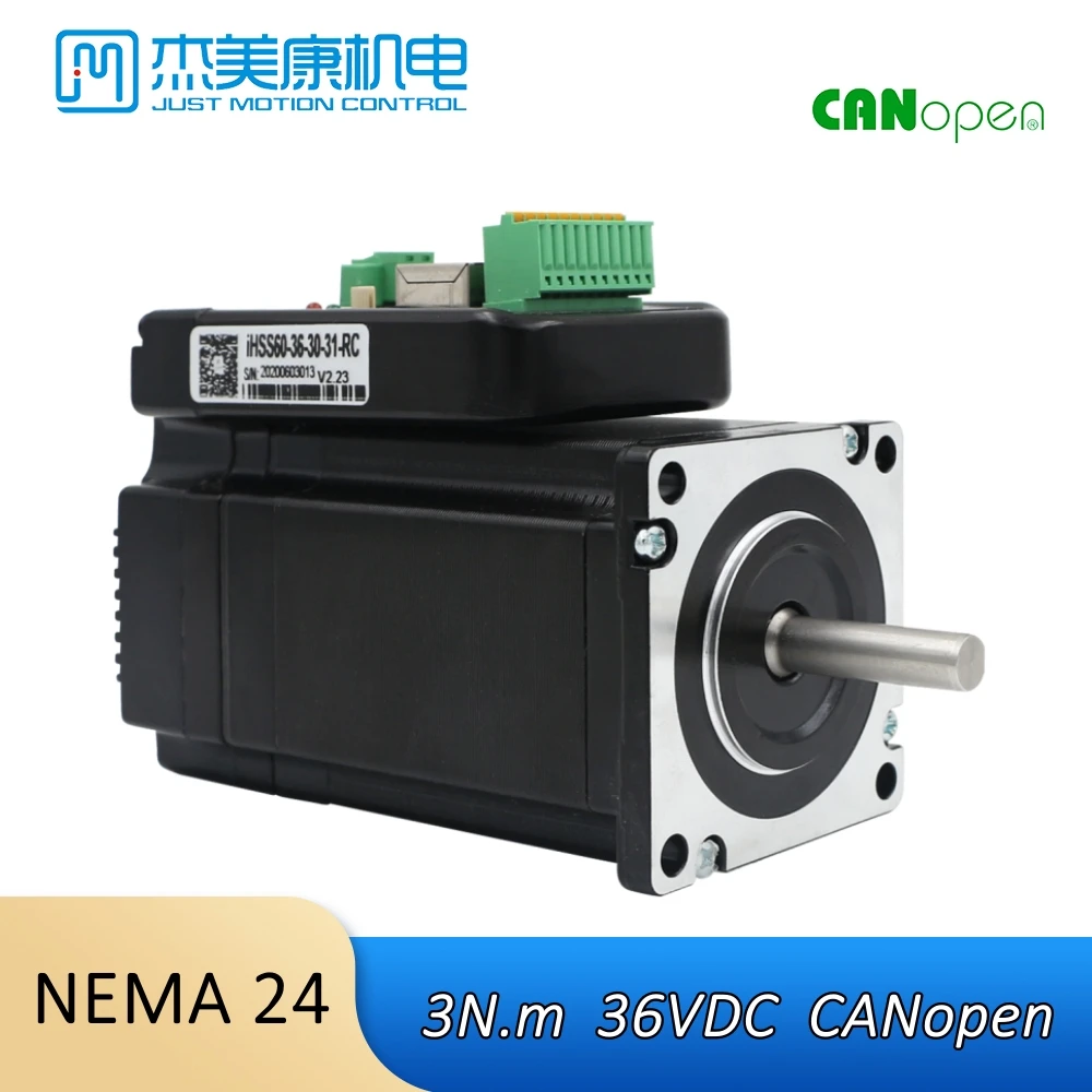 

JMC 3N.M 36VDC 5.0A Pulse STEP/DIR ModBus RS485 + CANopen EtherCAT Integrated Stepper Servo Motor & Drive for CNC Machine Kits