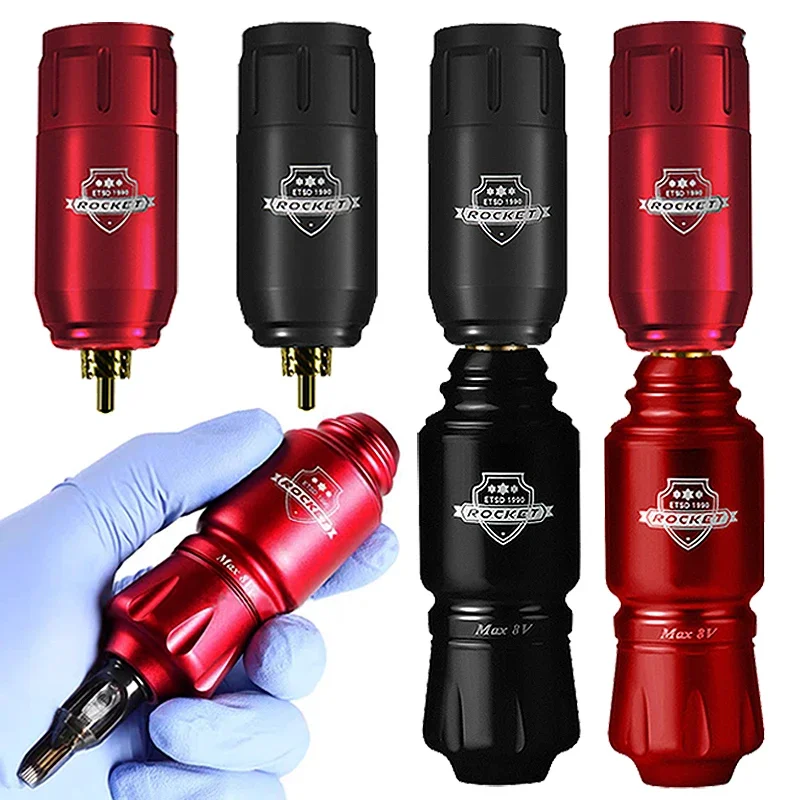 Mini Rocket Tattoo Pen Professional Japan Motor RCA Connector Rotary Tattoo Machine Wireless Tattoo Machine Set Body Art Tools