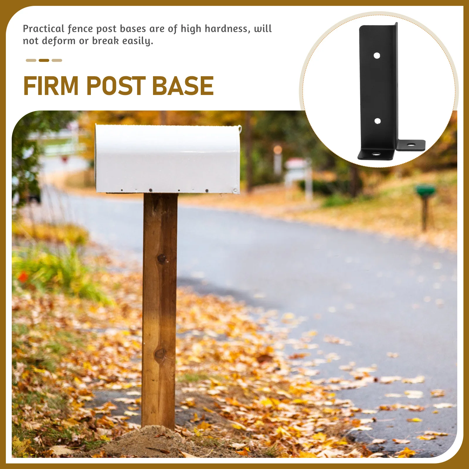 

1Set Durable Mailbox Post Base Protector Heavy Duty Metal Deck Post Bracket Fence Support Mailbox Bracket Deck Railing Brackets