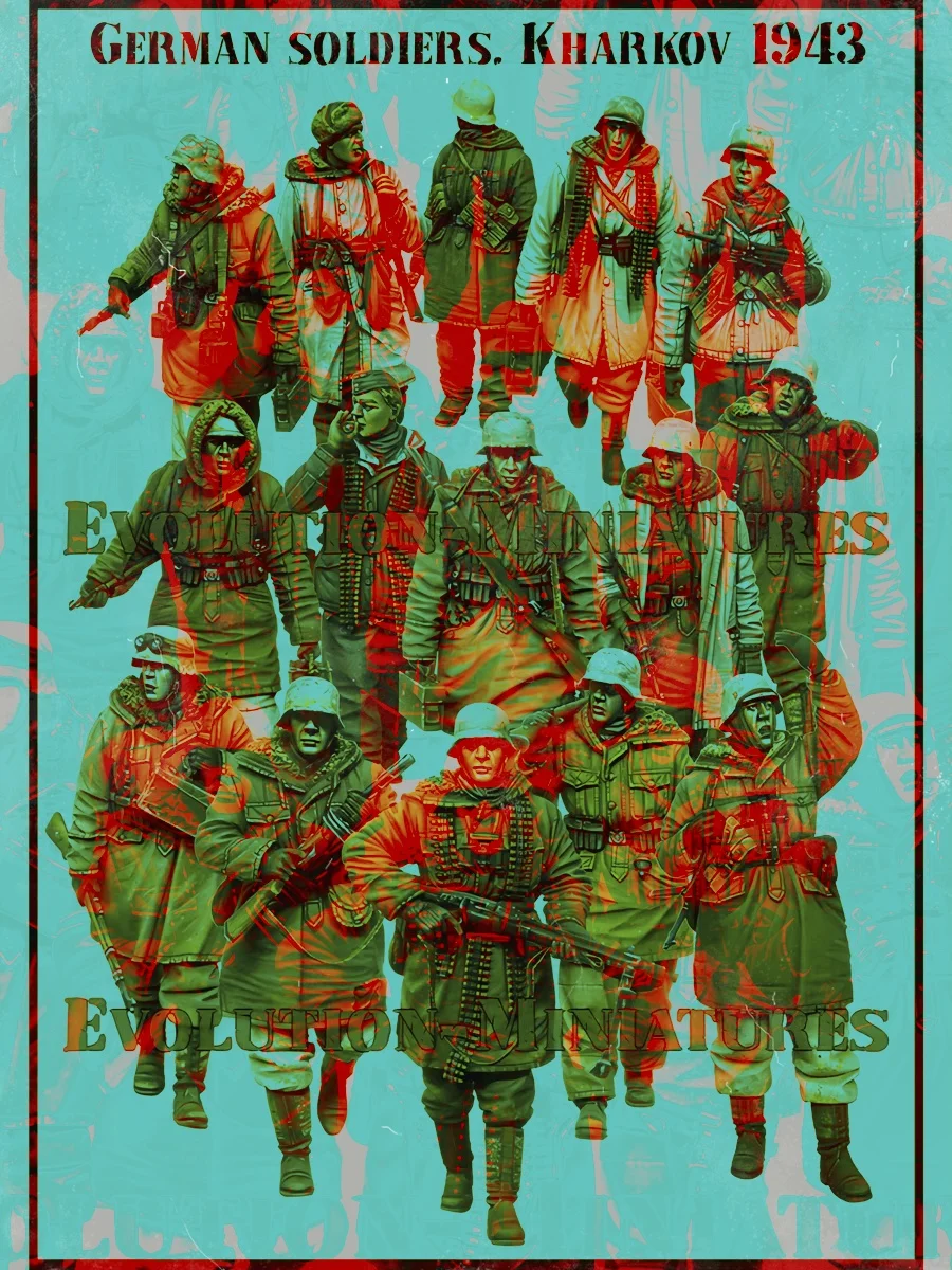 

1/35 resin figure unpainted model kit, military theme, WWII soldier(15people), unassembled and unpainted GK