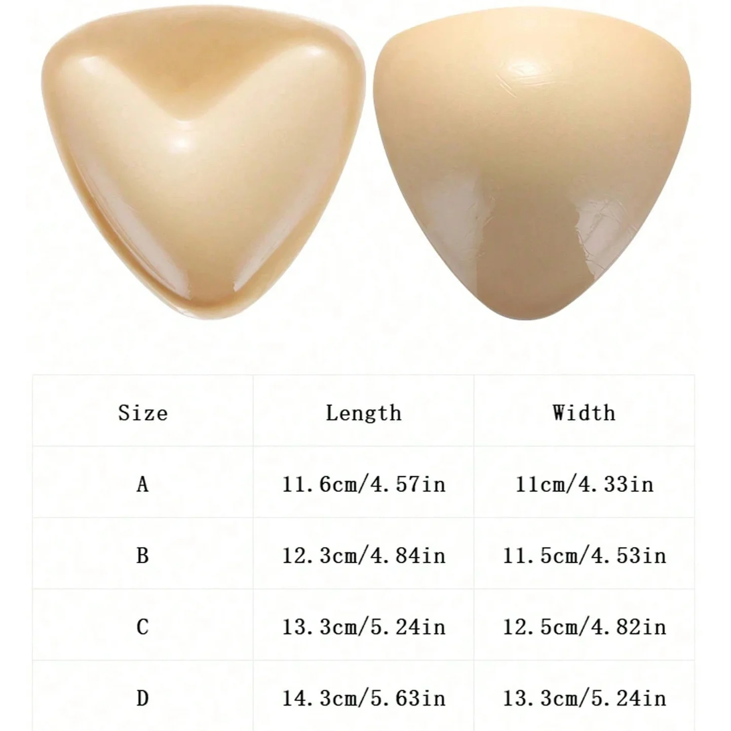 Self adhesive bra, underwear pad, sportswear sponge silicone pad, thickened small chest display, large triangle heart chest pad image 2