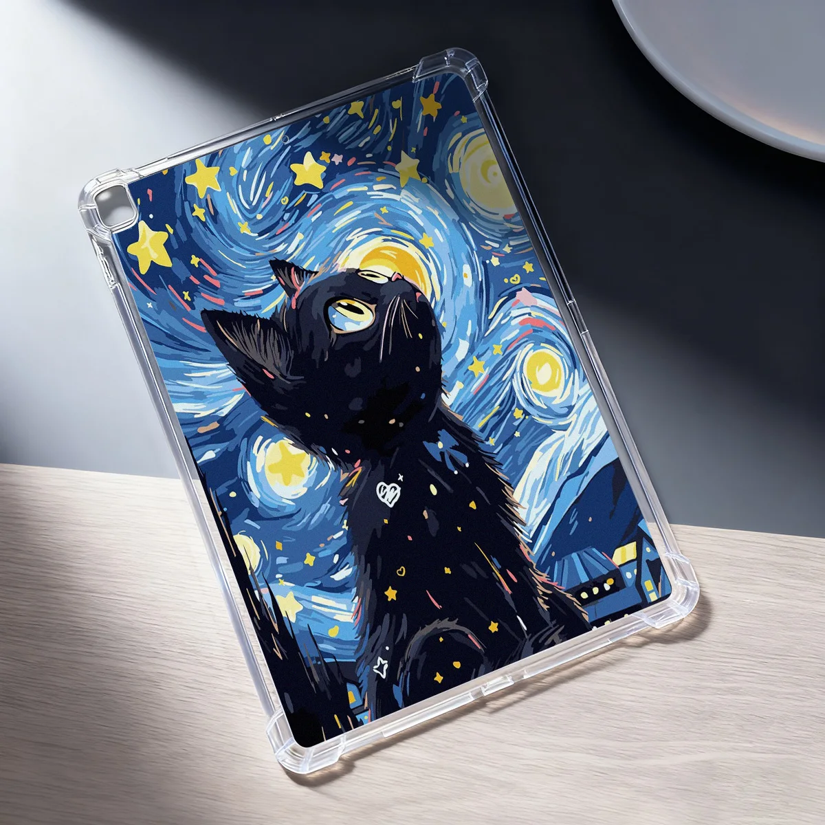 Clear Transparent Tablet Case for Apple iPad Pro 12.9 13 9.7 10.5 A16 11 10 9 8 Air 13 Mini 6 5 4 Cover Cute Artistic Cat Shell