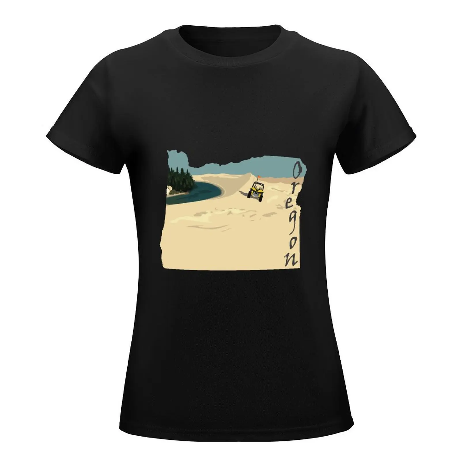 Oregon: Sand Dunes T-Shirt pakaian estetika pakaian Wanita Atasan musim panas pakaian wanita