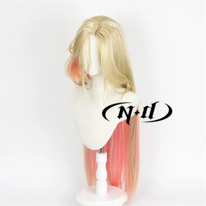 ND Zhan He 코스프레 헤어 가발 게임 코스프레 왕국 재, 롱 믹스 컬러 헤어, 코스튬 게임 테마 파티용 내열성