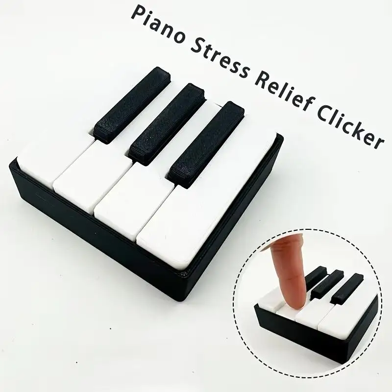3D-gedruckte Klaviertastatur-Klickfigur zum Drücken, entspannend, geeignet für Büro, Schreibtisch, Partyspiele, Musikalischer Tastendrucker – Detail 9
