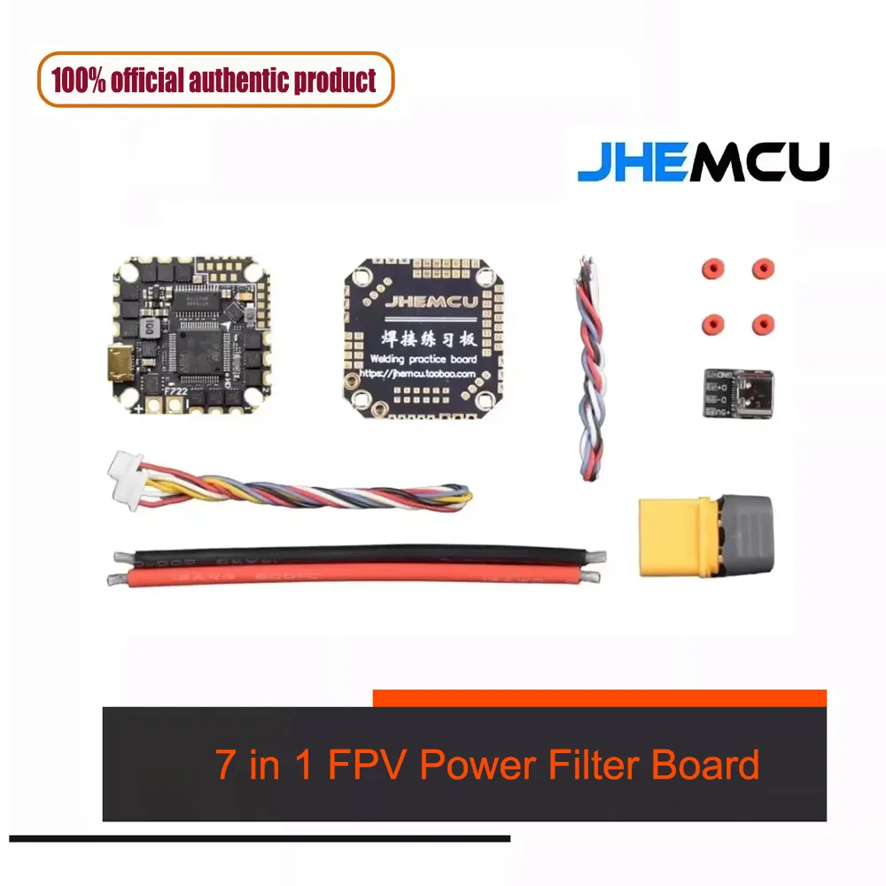 

JHEMCU GHF722AIO-HD 40A All-in-One FC - Integrated Baro/OSD/BlackBox & 4-in-1 ESC (2-6S) for FPV Freestyle/Cinewhoop Drones