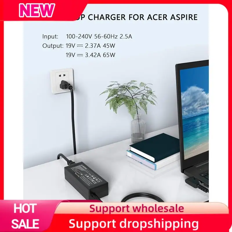 Carregador AC superior 65W 19V 3.42A para Acer Aspire 1 3 5 A515-44 A515-45 A515-46 A515-54 A515-55 A515-56 A115-32 A315-23