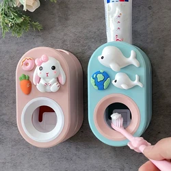 1pc Cartoon  Automatic Toothpaste Extruder - Bathroom Accessories with Hanging Wall,Bathroom Supplies Type, Toothpaste Holder