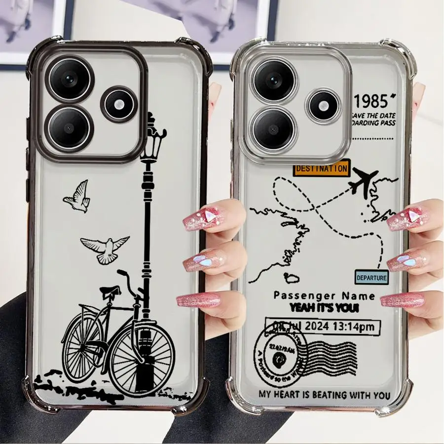 Vereenvoudigde reiskaarthoes voor Xiaomi Redmi K80 5G K80 Pro A3 14C A3X A5 13C Clear Cover