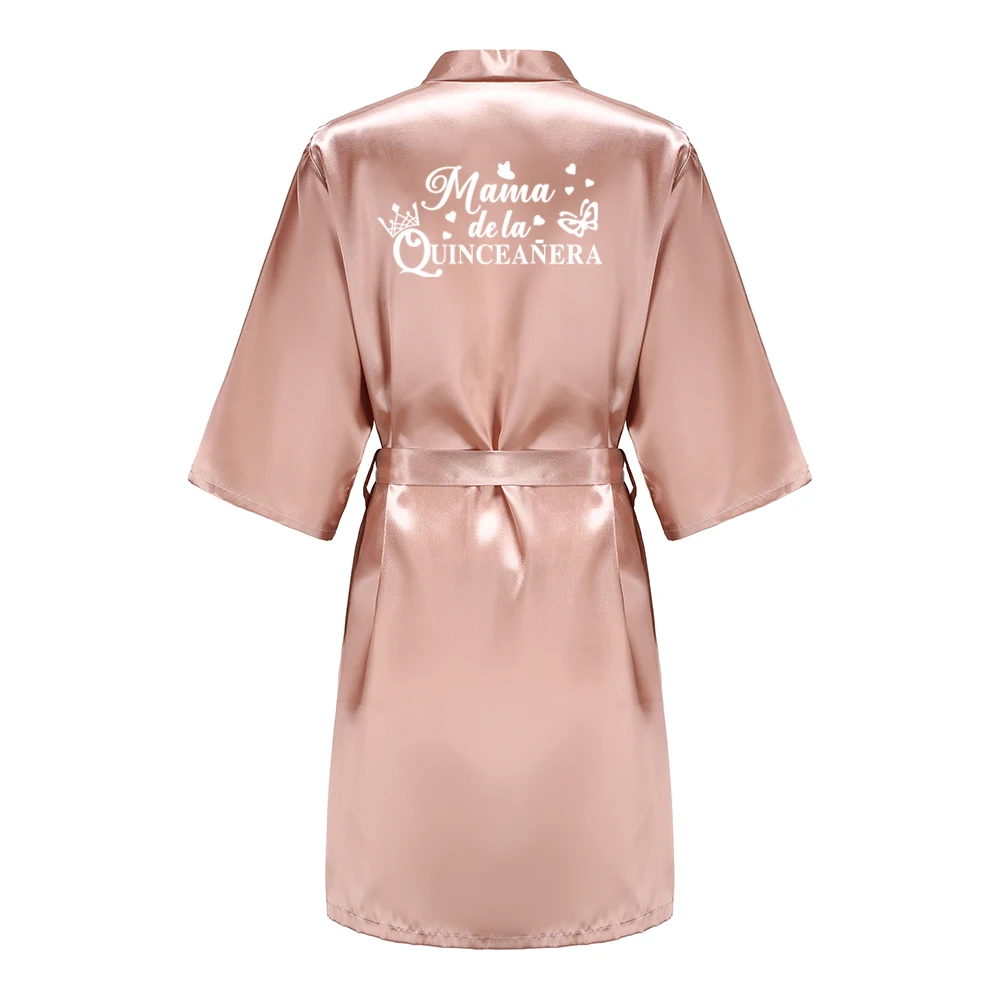 เจ้าหญิงหวาน 15 ปีสาววันเกิด Party Robes Quinceanera Robe Mis XV เสื้อคลุมอาบน้ํา Silkly Nightgown