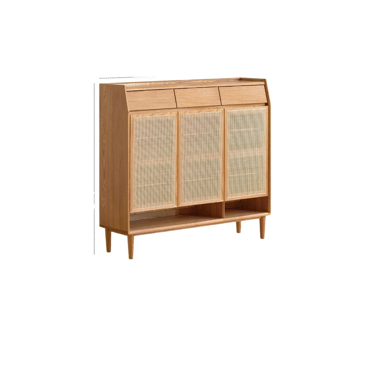 LMM solid wood shoe cabinet living room modern simple rattan storage table household door entrance cabinet