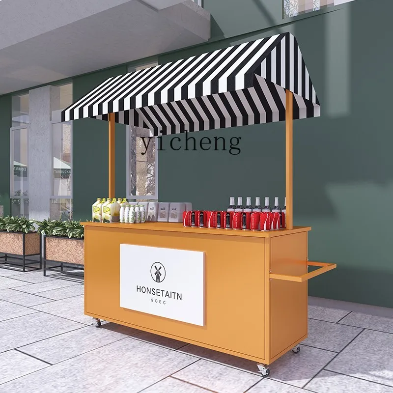 AA  stall float stall trolley night market promotion wrought iron outdoor mobile snack stall cart