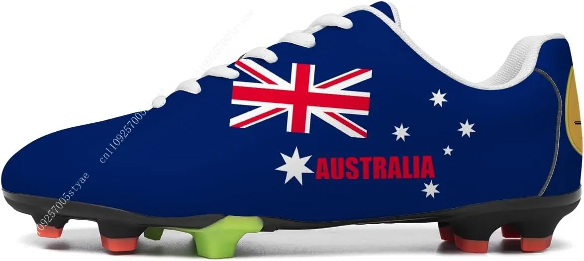 Australia Flag Football Shoes Man Womens Soccer Shoe PU Sneakers Outdoor Lace Up Sports Shoes 2026