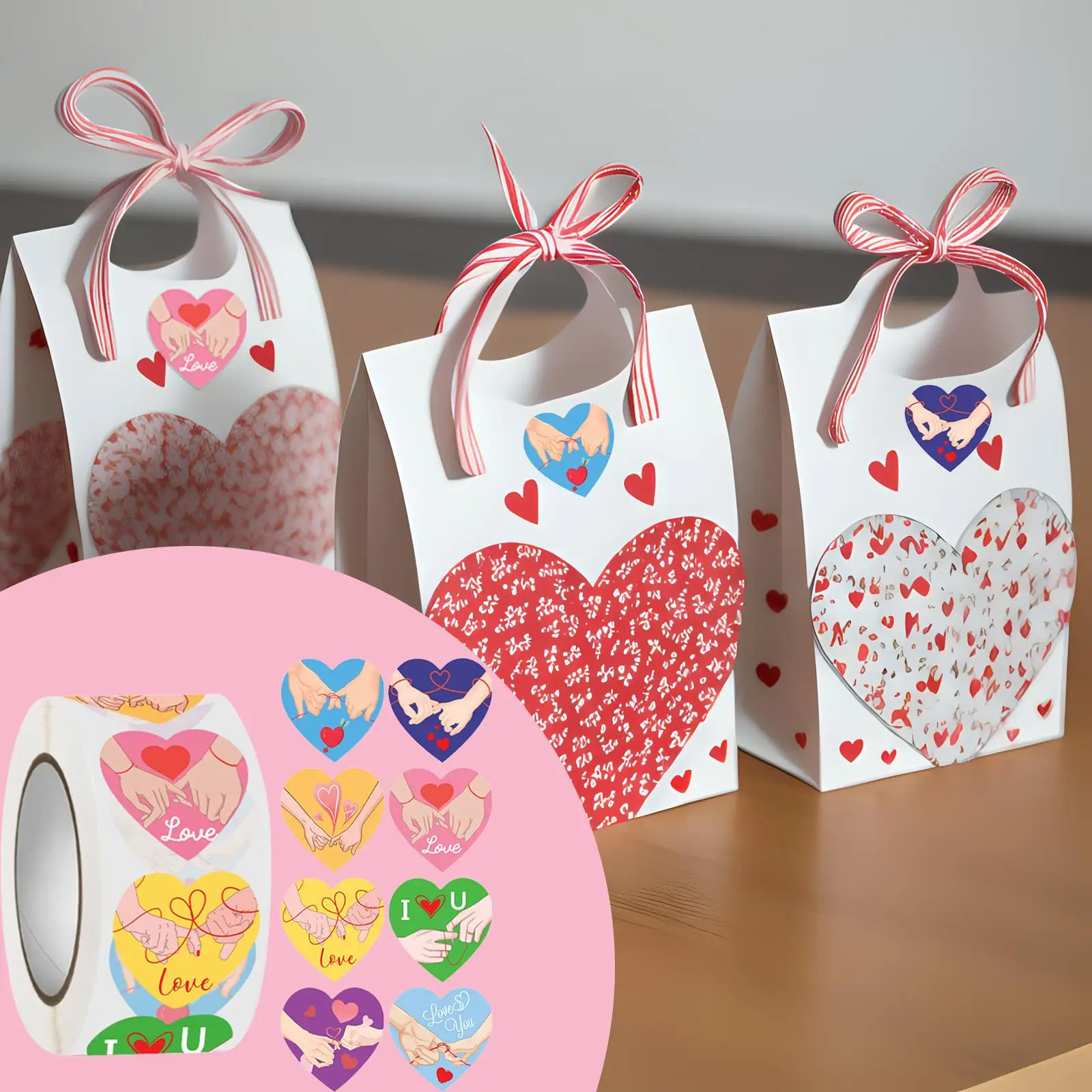 500 Stuks Hart Stickers Valentines Stickers Envelop Zegel Sticker Kaart Maken Afstuderen Ambachten Rol Liefde Stickers Hart Labels