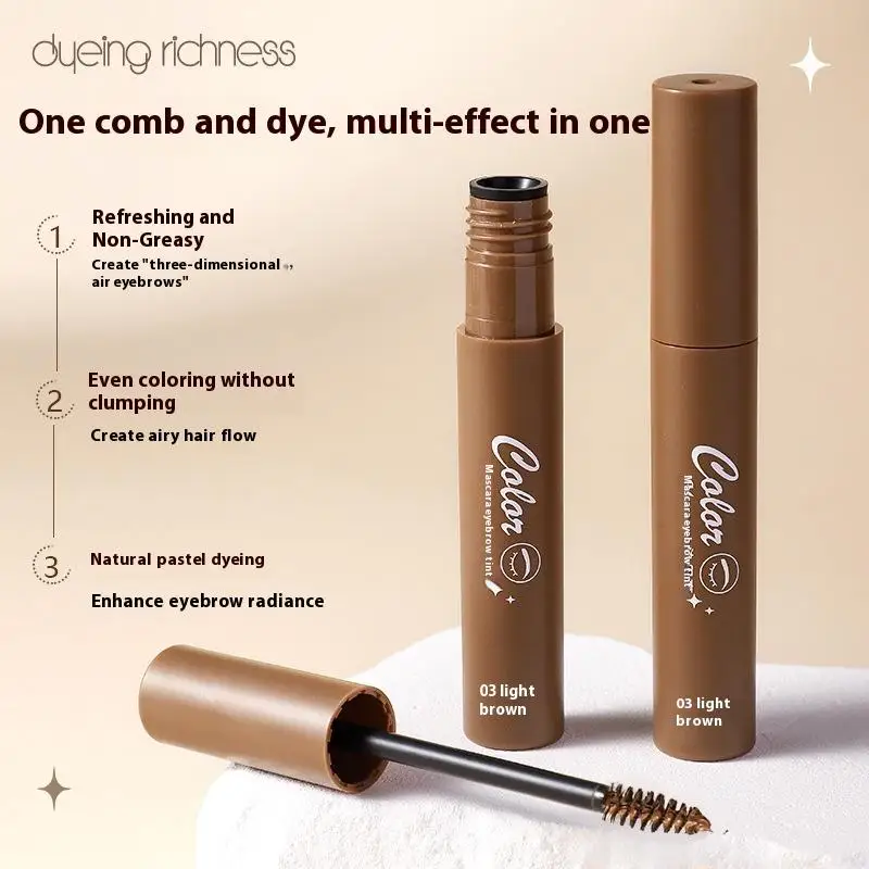 Liquid Dyeing Eyebrow Cream Long-lasting Waterproof Natural Dark Brown Eye Brow Tint Eyebrow Enhancer 3 Colors Mascara Cosmetic