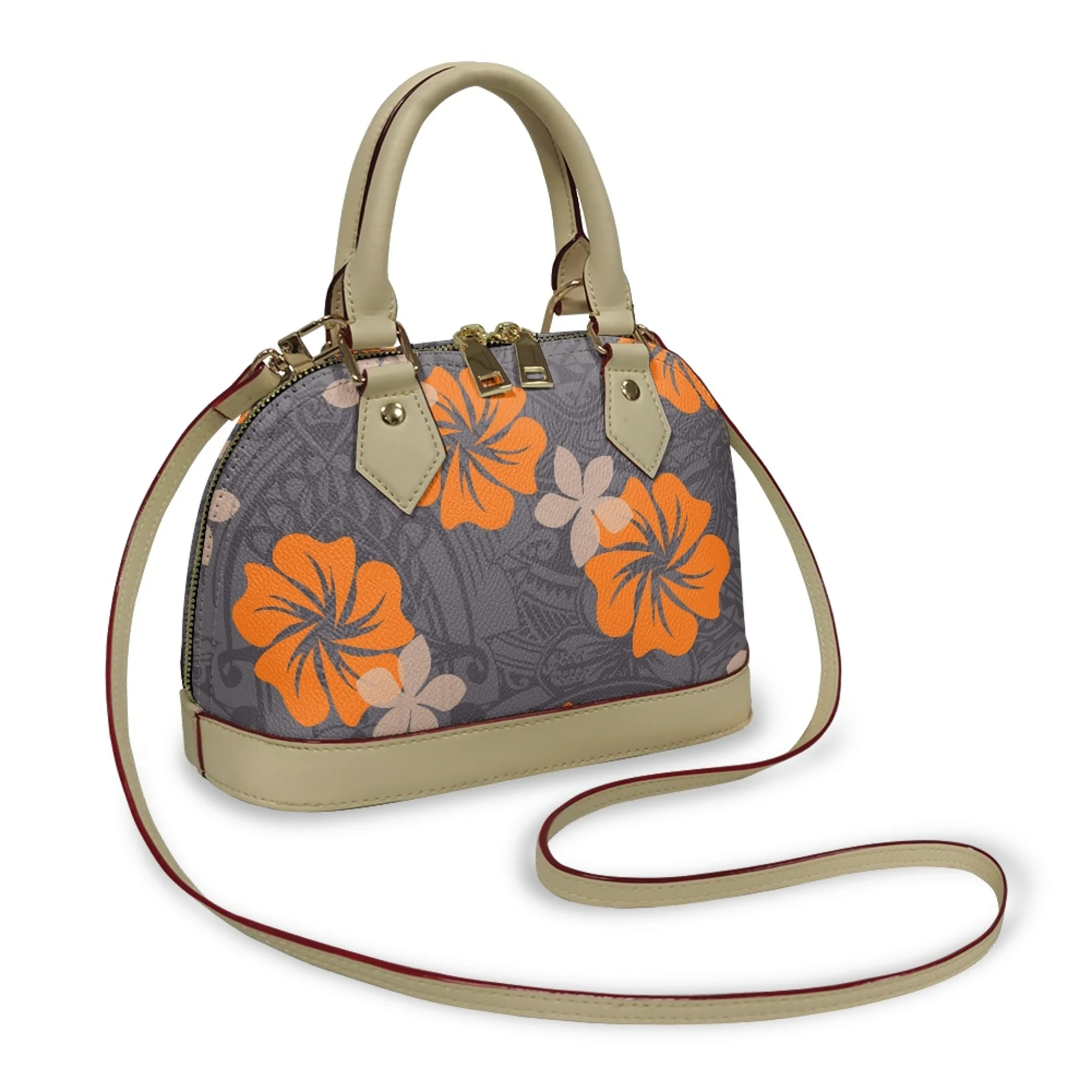 

High Quality Shell Bag Temperament Durable Handbag Polynesian Crossbody Bag Samoan Tribe Hibiscus Flower Design Handbag