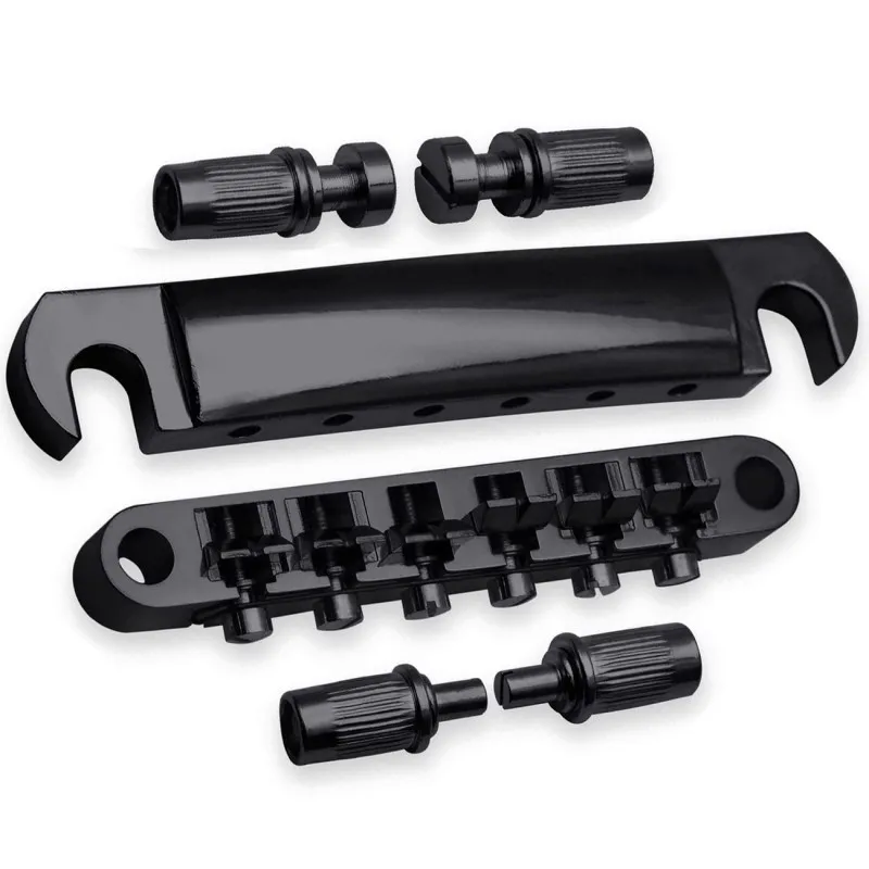 E-Gitarre Brücke Saitenhalter Kit mit Nieten obere untere Saite Brücke Saitenkissen für Les Paul Sg E-Gitarre – Detail 3