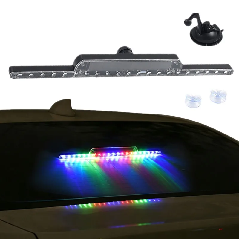 21LED Car Emergency Lights Solar Strobe Warning Signal Light for Windshield RGB Flash Light Super High Vehicle Strobe Lighting