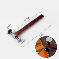 Double-ended Square Round High Carbon Steel Hammer DIY Leather Craft Supplies Hand Sewing Line Beating Flat Drilling Tools