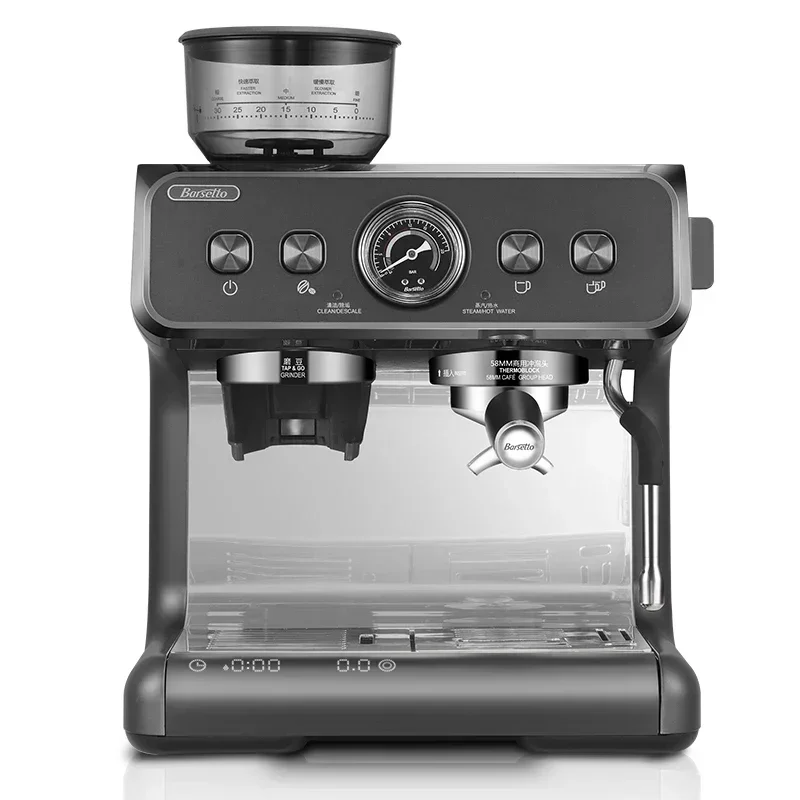 Barsetto BAE02S Coffee Machine Household Small Double Heating Semi-automatic Grinding Machine PID Temperature Control 220V